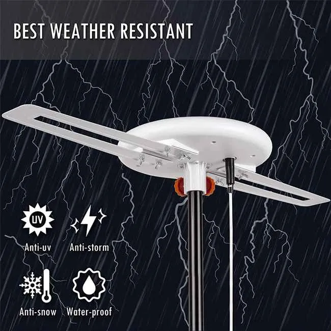 150 Miles Amplified Outdoor Long Range Omni Directional Digital HD TV Antenna