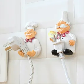 2pcs/lot Cute Self Adhesive Wall Plug Holder
