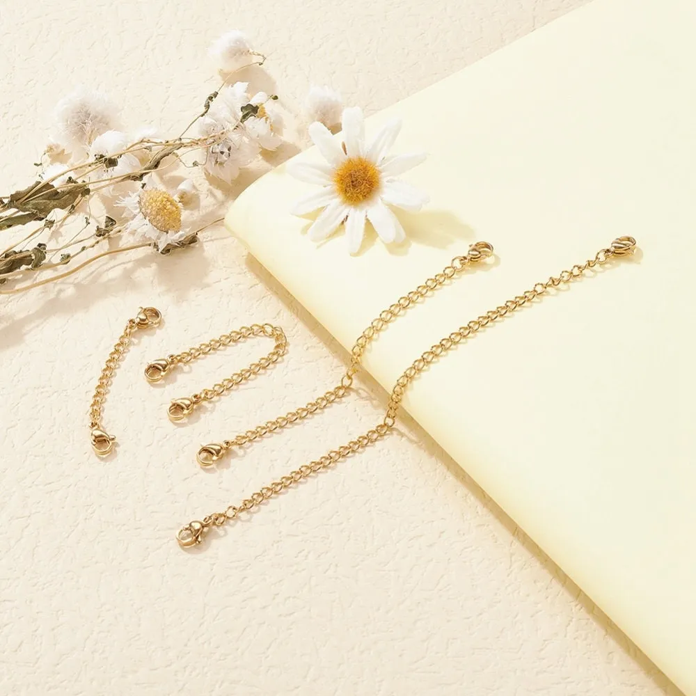 4 lengths set Stainless steel chain extenders, Adjustable necklace and bracelet part