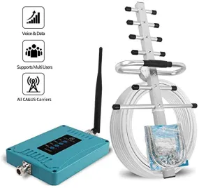 5 Band Cell Phone Signal Booster for Home and Office - Work on All U.S. Carriers Verizon AT&T T-Mobile Sprint - Cellular Repeater Amplifier Kit for Voice Call and Data Network