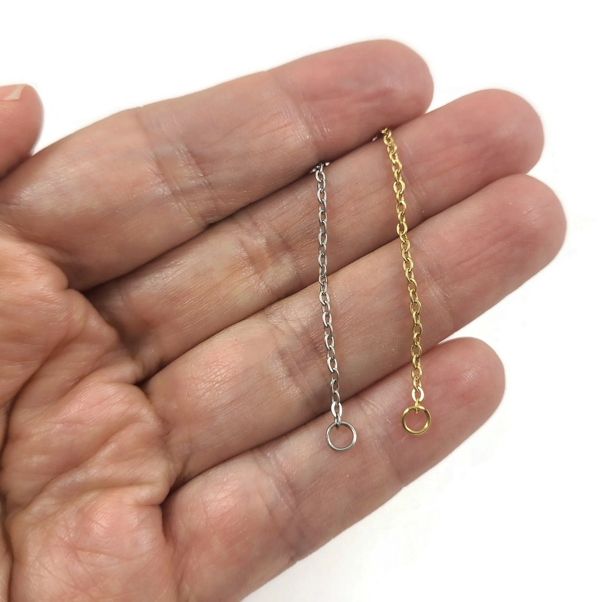 5 Dainty cable chain for bracelet making, Stainless steel, Bulk lot