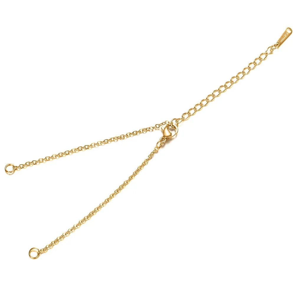 5 Dainty cable chain for bracelet making, Stainless steel, Bulk lot