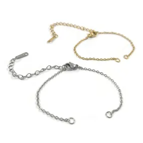 5 Dainty cable chain for bracelet making, Stainless steel, Bulk lot