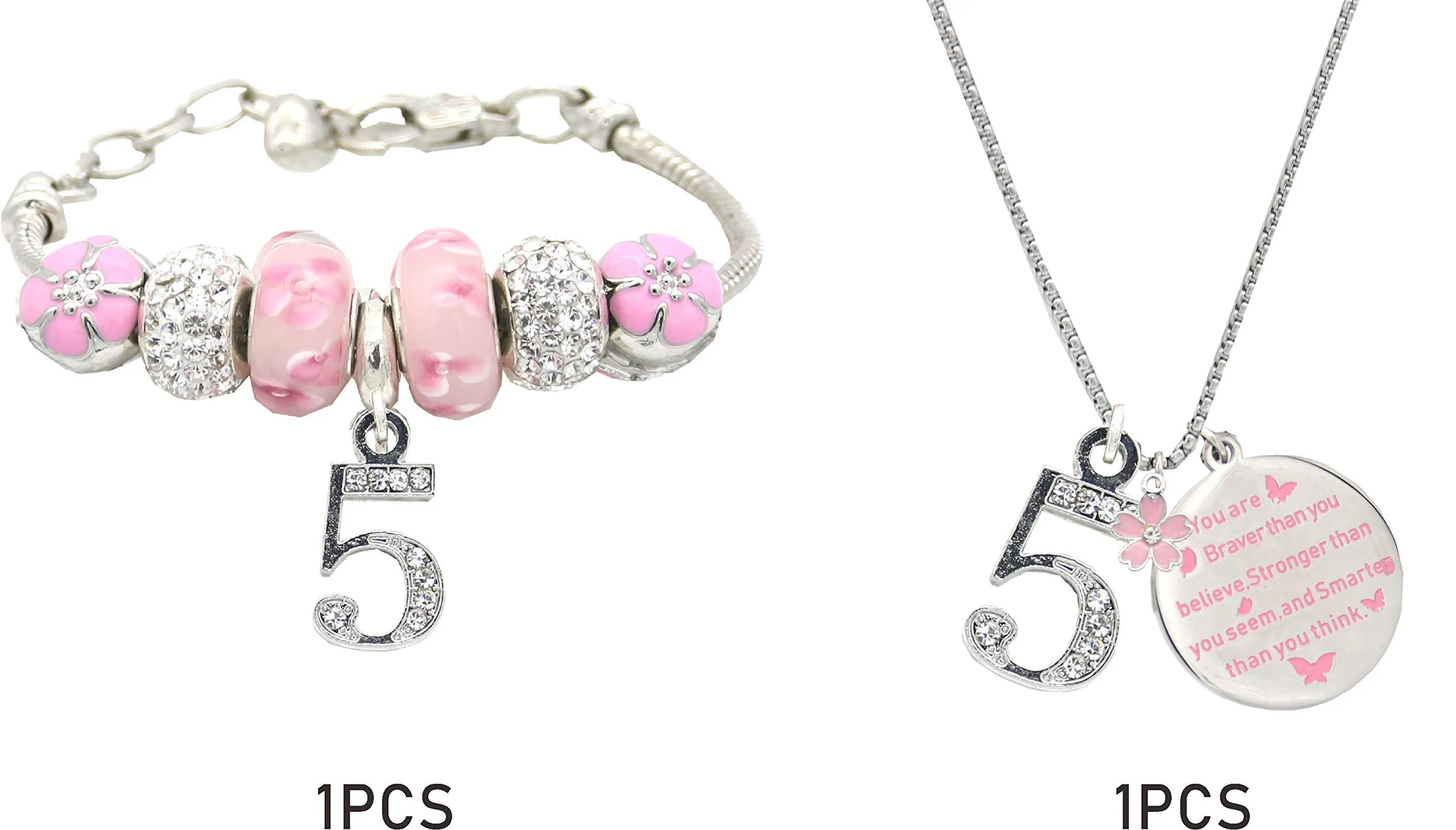 5th Birthday,5th Birthday Gifts for Girls,5th Birthday Charm Bracelet, 5th Birthday