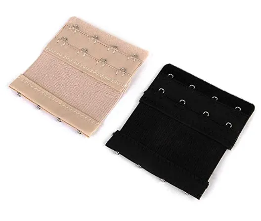 9 x Elastic Bra Extender Extension Clip Black White Nude Extenders