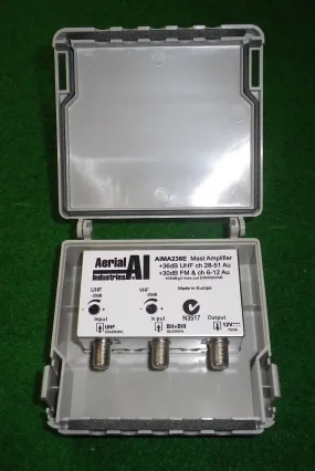 AI UHF/VHF 36dB TV Masthead Amplifier & Power Supply - AIMA236E & PS12DCP
