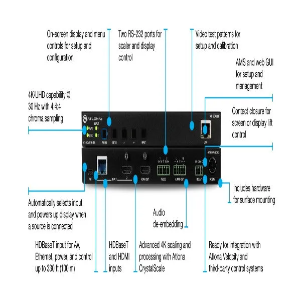 ATLONA AT-HDVS-SC-RX 4k HDMI/HDBaseT Scaling Extender (Receiver)