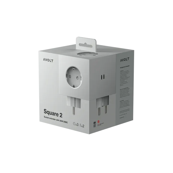 AVOLT SQUARE 2 USB-C (30W) | GOTLAND GREY