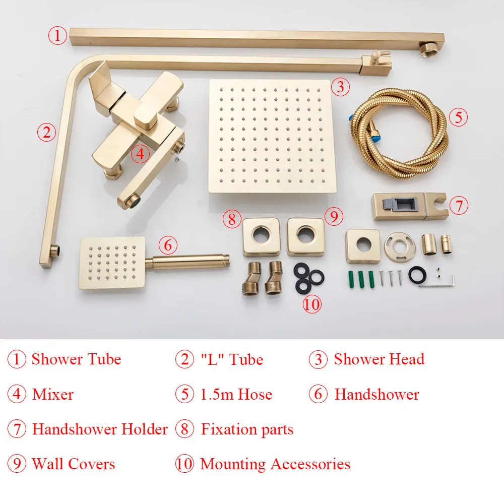 Bathroom Faucet Big Rain Shower Bath Faucet Wall Mounted Shower Set