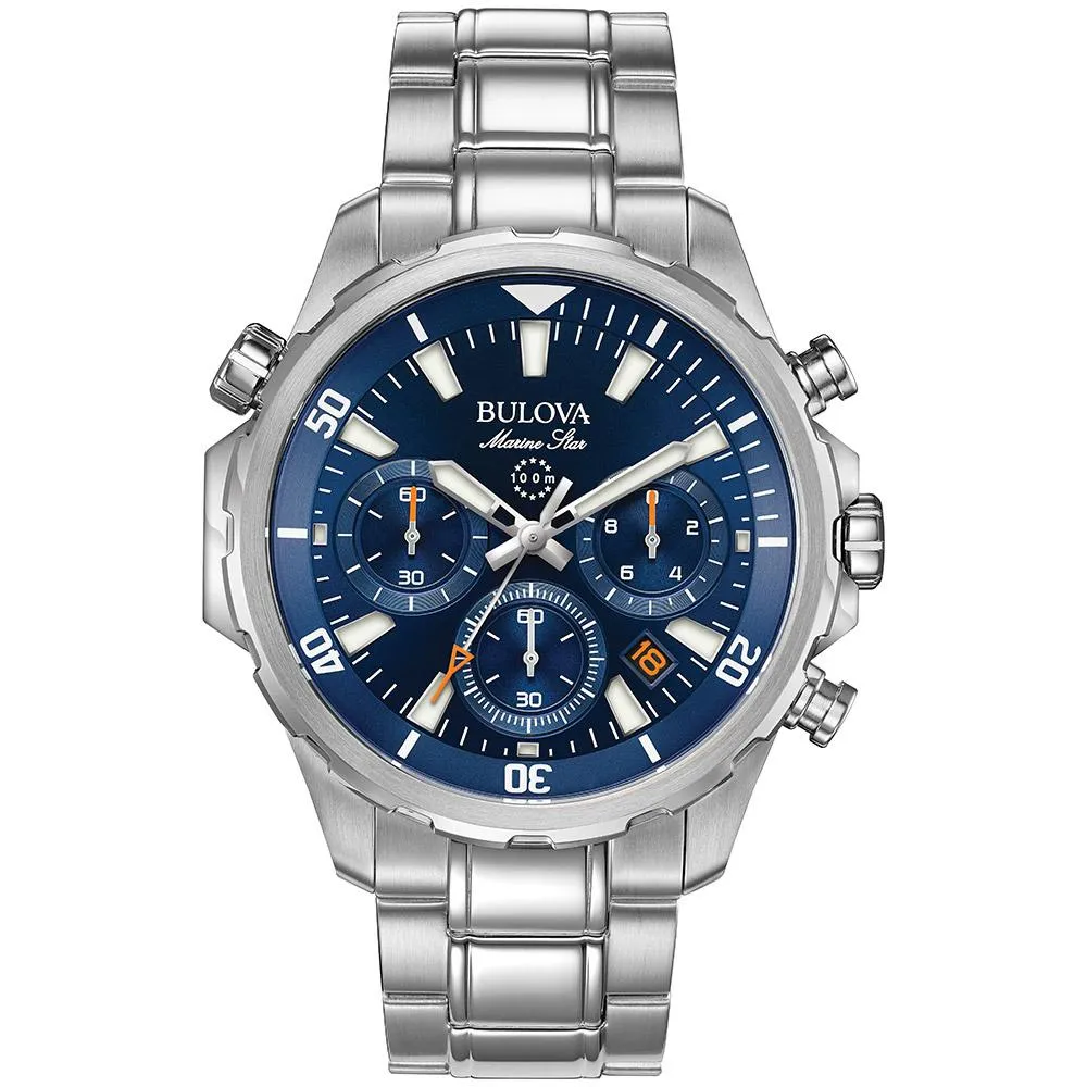 Bulova Marine Star Gents Multi Function Stainless Steel Men's Watch - 96B256