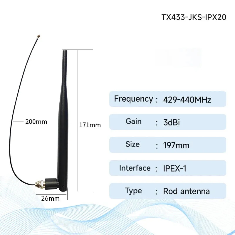 Cabinet Antenna Series 433M/472M/490M Antenna SMA Female Interface IPEX Screw Fixing Waterproof Nut CDEBYTE Outdoor Antenna TX433-JG-150
