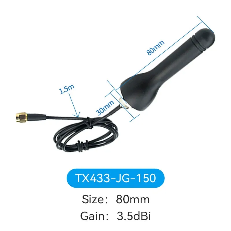 Cabinet Antenna Series 433M/472M/490M Antenna SMA Female Interface IPEX Screw Fixing Waterproof Nut CDEBYTE Outdoor Antenna TX433-JG-150