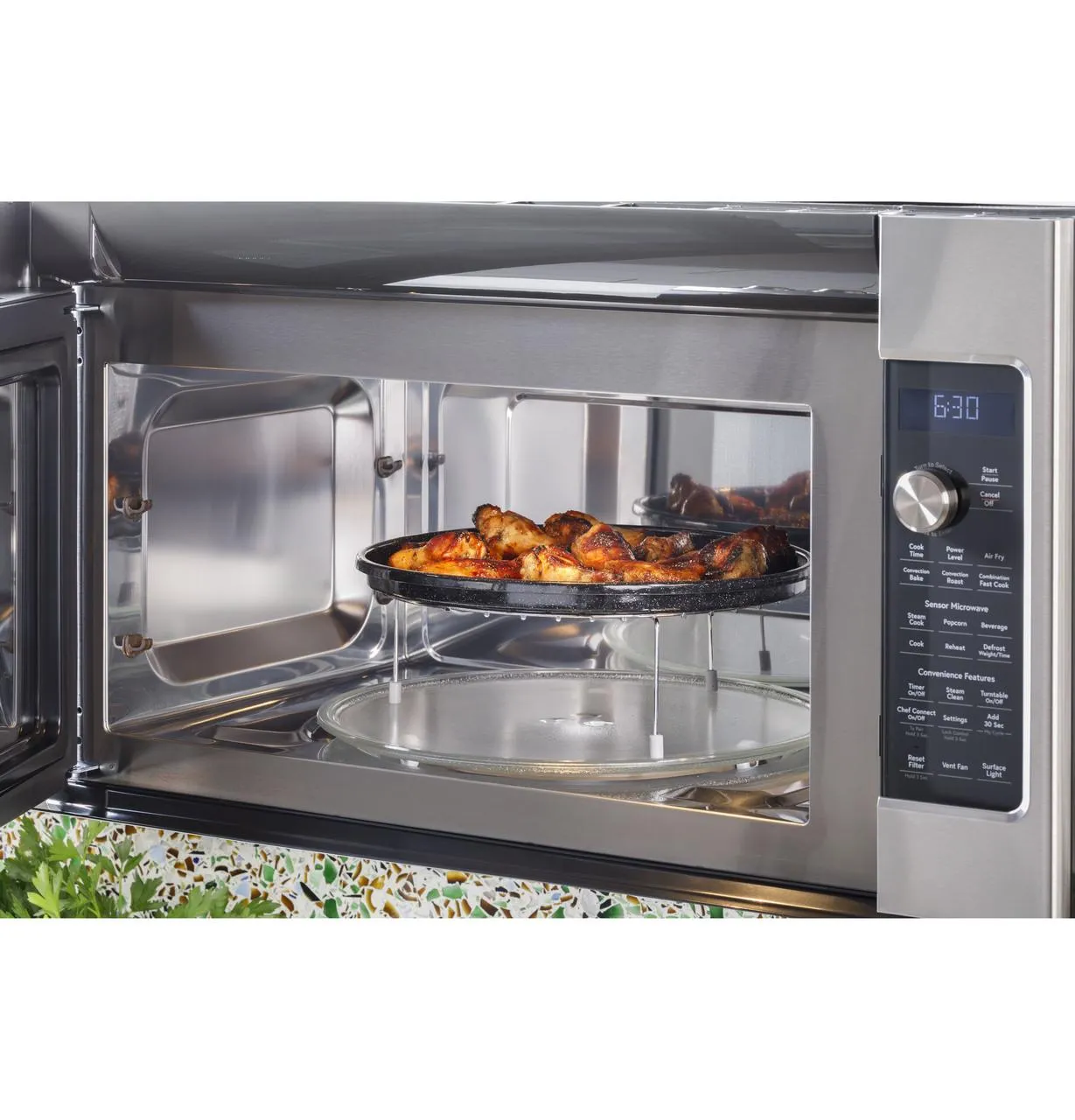 Cafe CVM517P3RD1 Caf(eback)™ 1.7 Cu. Ft. Convection Over-the-Range Microwave Oven