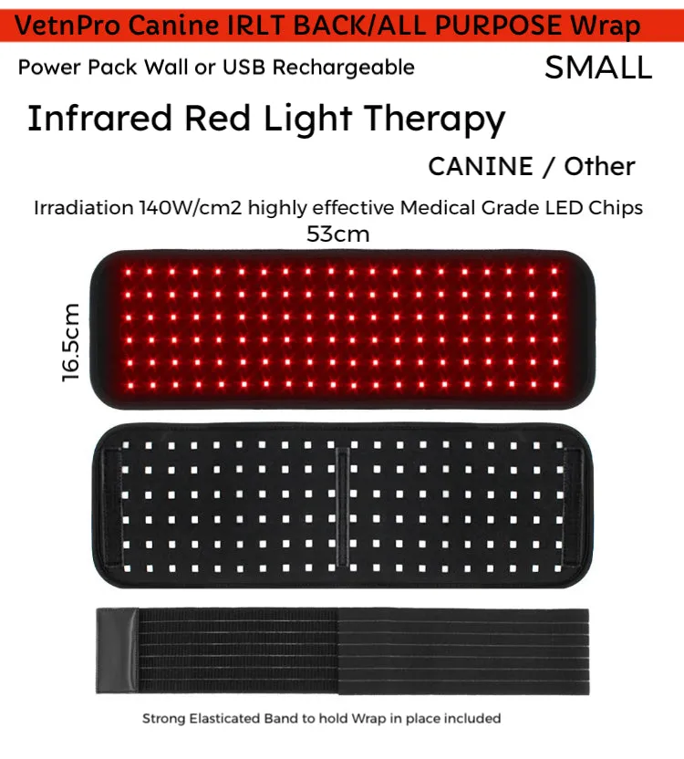 Canine / other Infrared Light Therapy BACK/MULTIPURPOSE Wrap Small