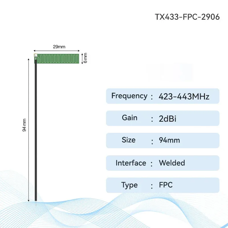 CDEBYTE TX433-FPC-2906 433MHz PCB Antenna FPC Antenna Series Build in Antenna  Omnidirectional 2-3dbi Lora IPEX IPX Antenna