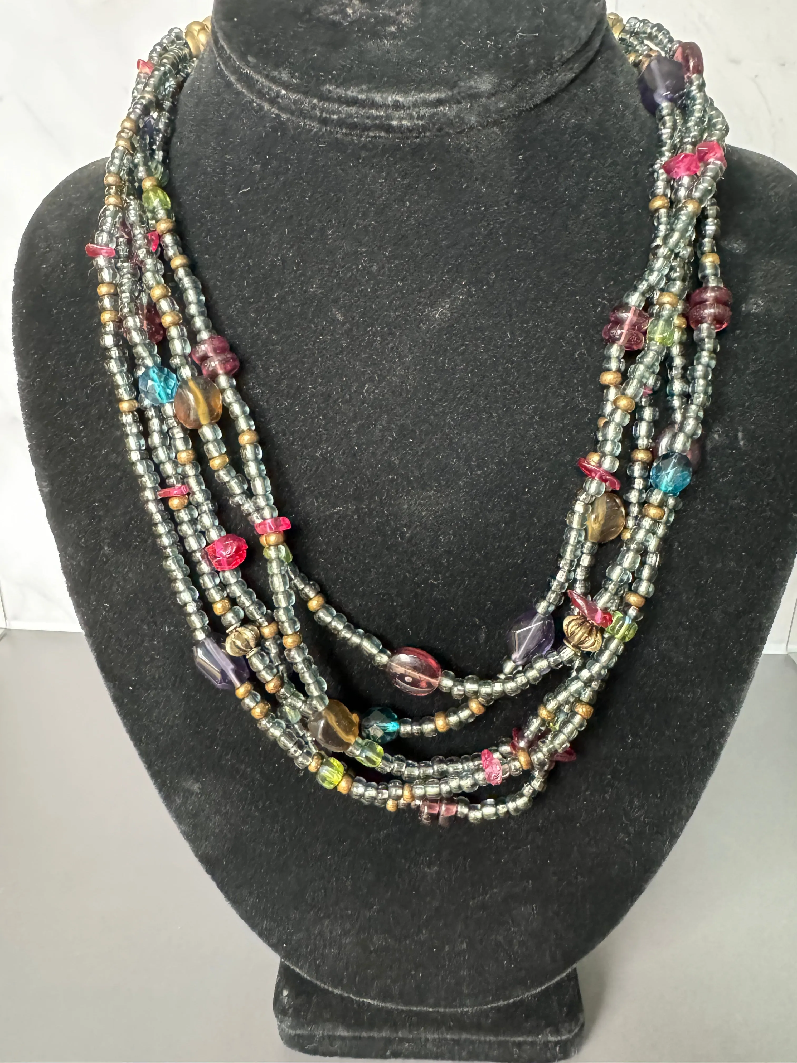 Coldwater Creek Jeweltone Multi-Strand Beaded Necklace