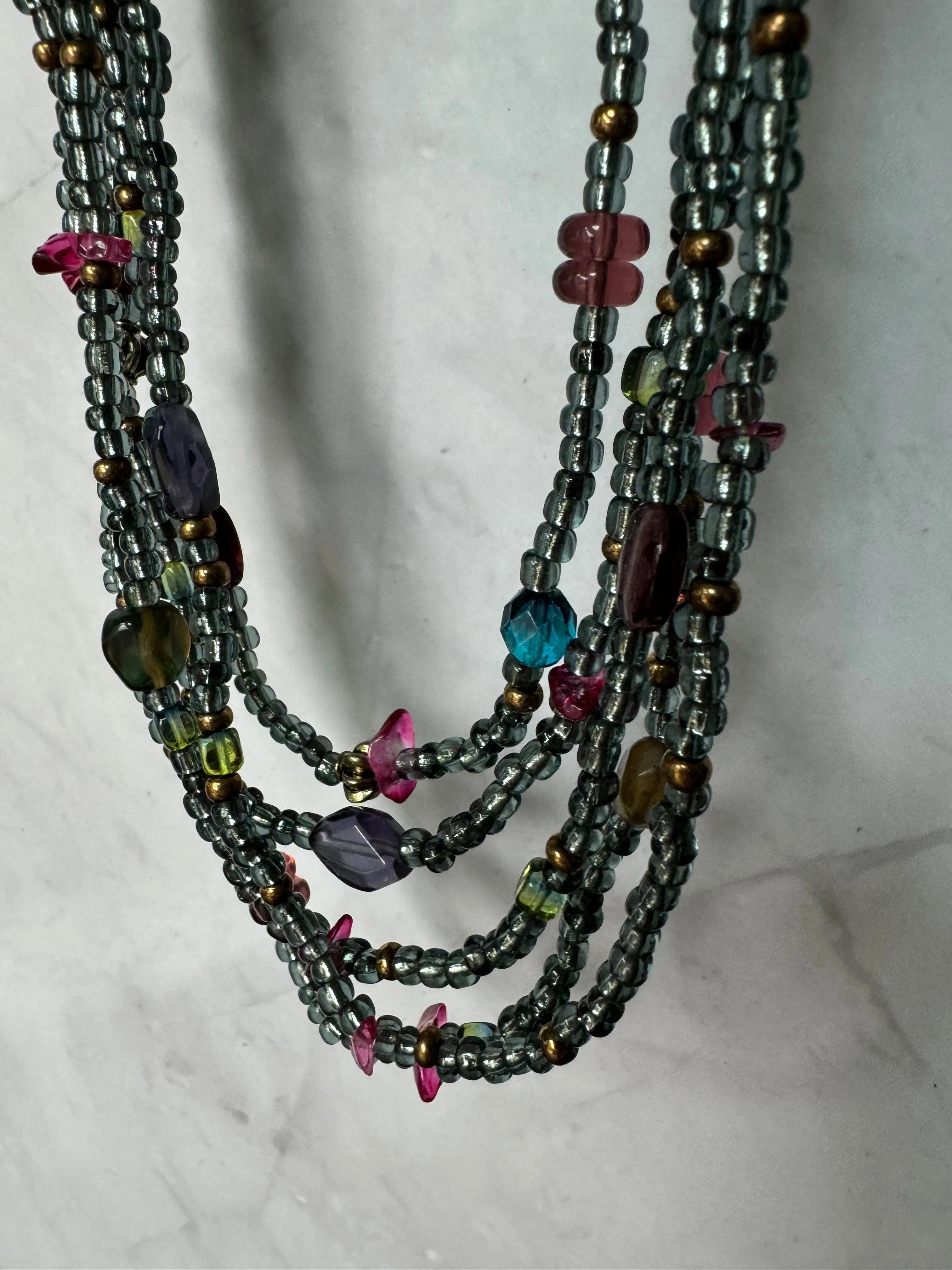 Coldwater Creek Jeweltone Multi-Strand Beaded Necklace