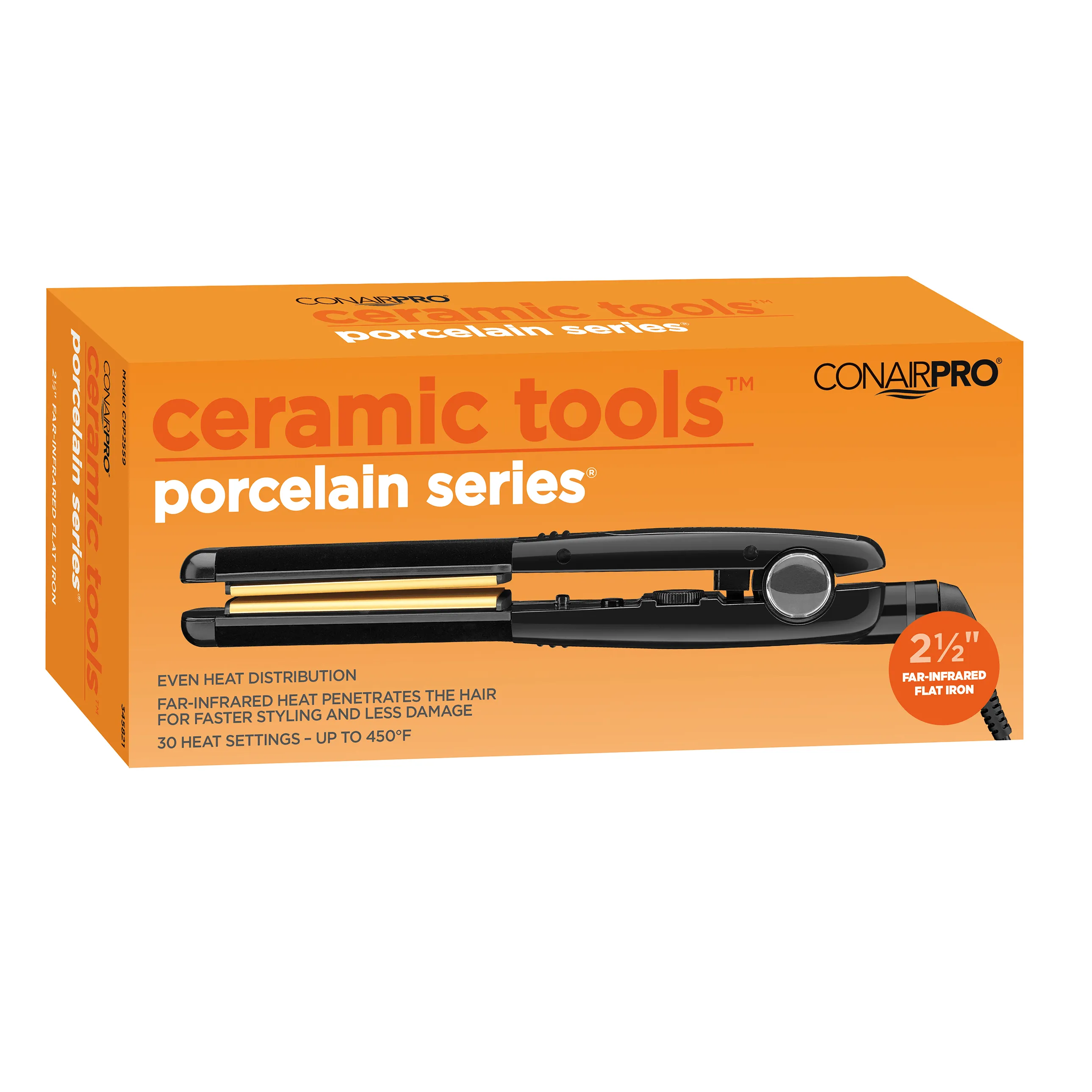 CONAIRPRO Porcelain Series - 2 1/2" FAR-INFRARED FLAT IRON