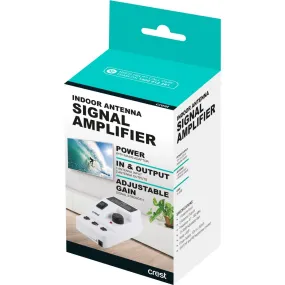 Crest Indoor Antenna Signal Amplifier/ VHF,UHF,FM / Improves Picture & Sound