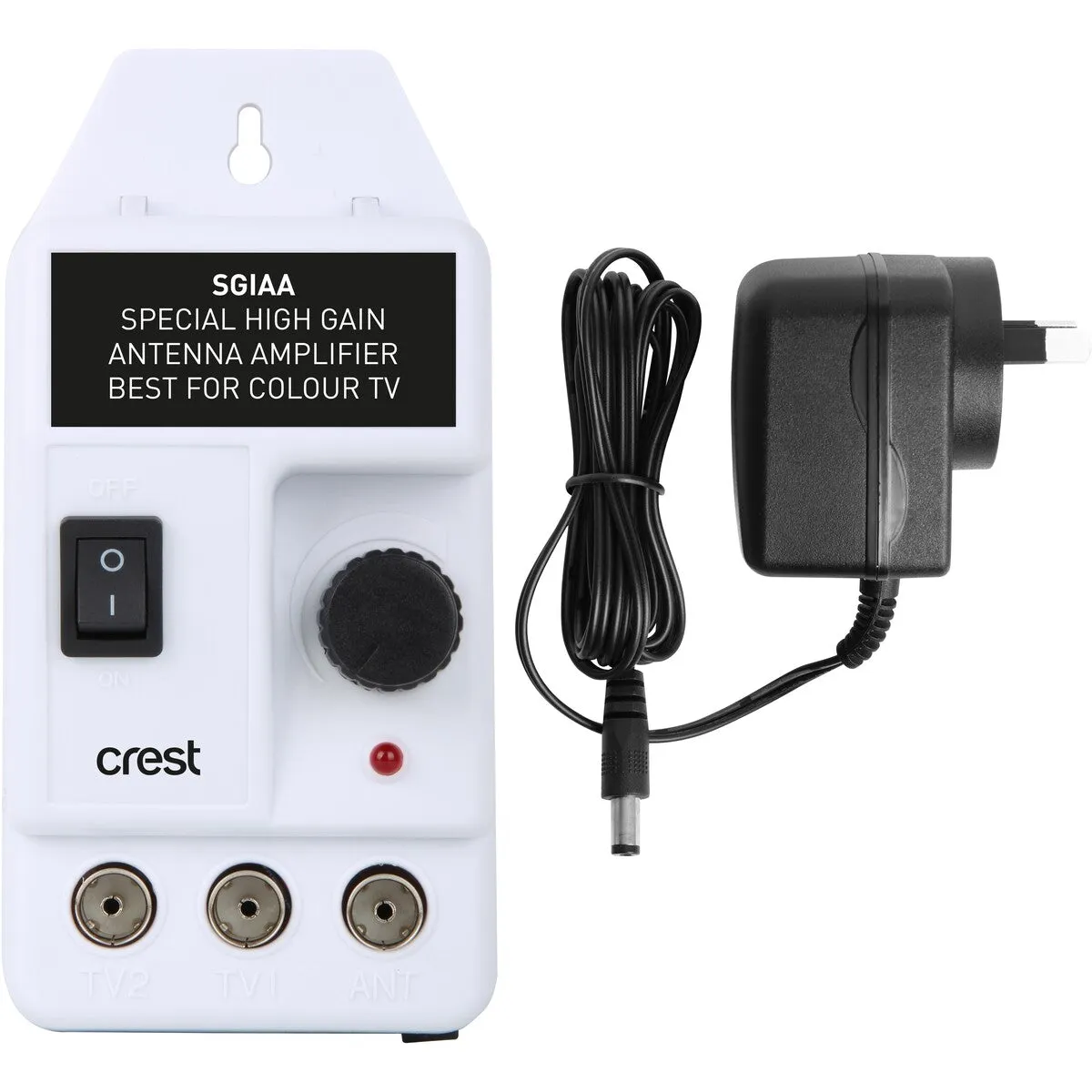 Crest Indoor Antenna Signal Amplifier/ VHF,UHF,FM / Improves Picture & Sound