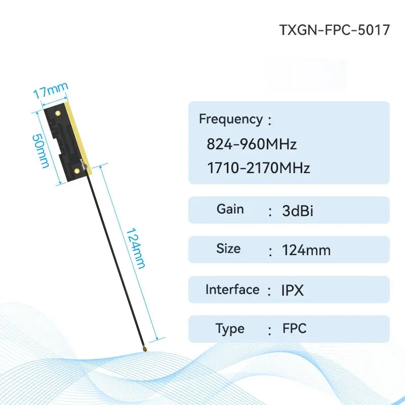 Ebyte TXGN-FPC-3407 4G FPC Antenna CDEBYTE Build-in Antenna Support WCDMA/LET/DTU/4G/5G 826~960 MHz 1710~2170 MHz IPEX Interface