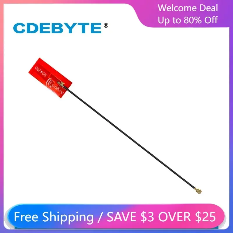 Ebyte TXWF-PCB-3214 2.4GHz 5.8GHz WIFI Antenna Red Built-in Small Volume FPC Linear Polarization Omnidirectional Radiation 2W