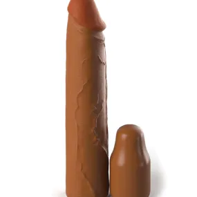 Fantasy 8 Inch Silicone Penis Extension with 2 inch Plug - Caramel