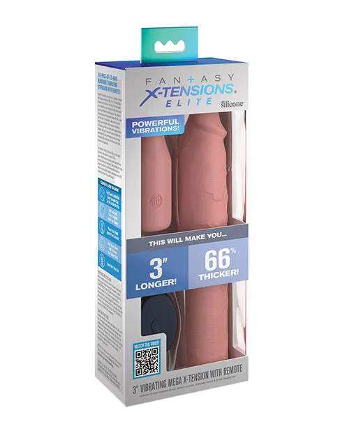 Fantasy X-tensions Elite 9 Inch Penis Sleeve w/Vibrating 3 Inch Plug & Remote