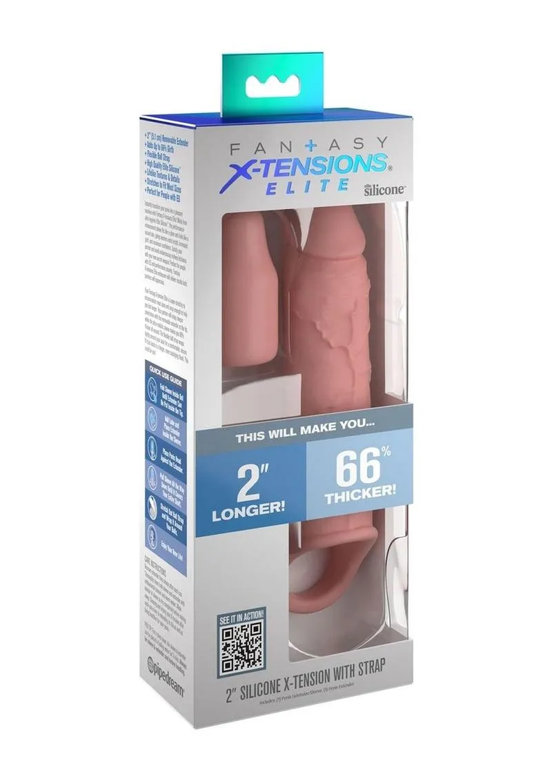 Fantasy X-Tensions Elite Silicone 6in Sleeve with Strap and 2in Plug