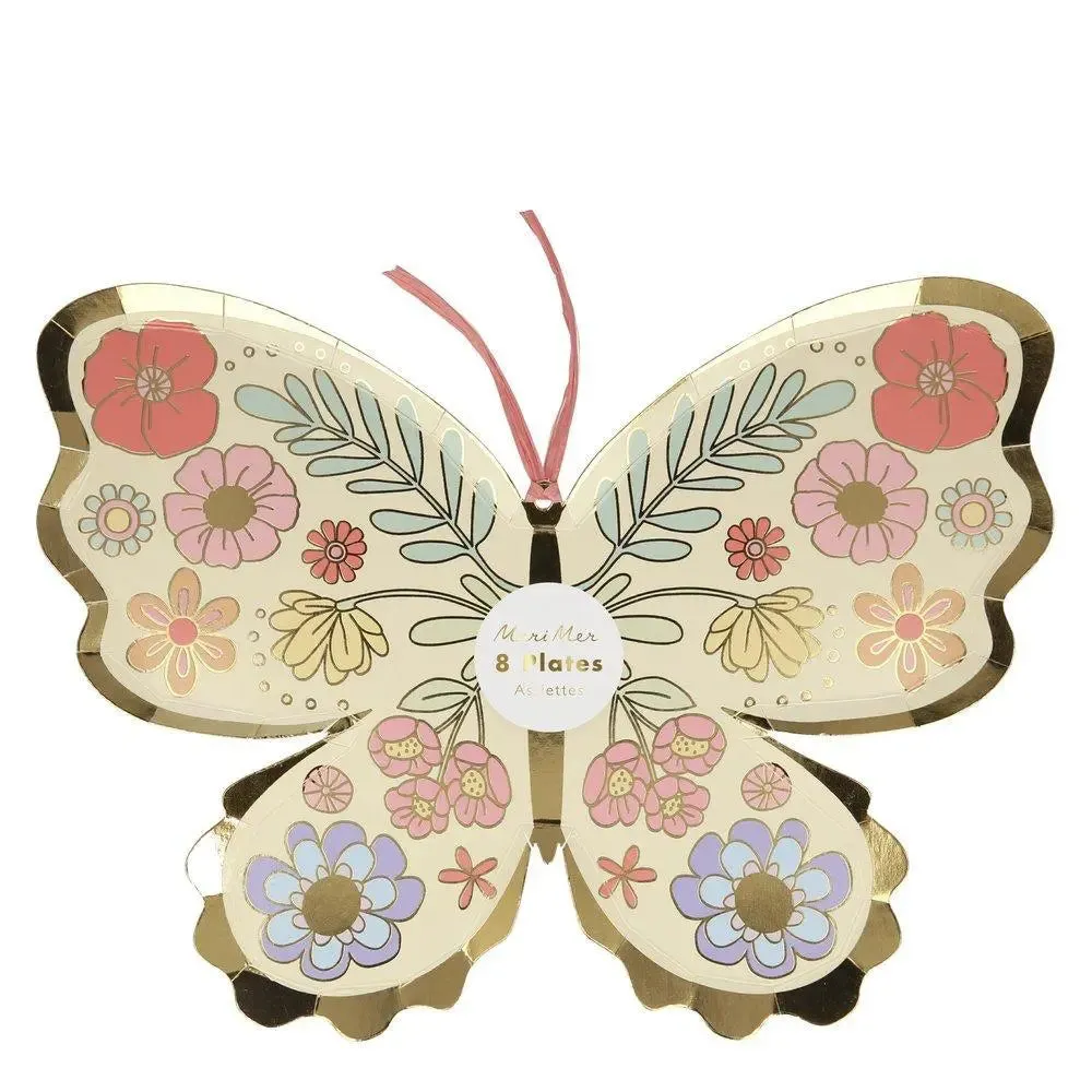 Floral Butterfly Plates