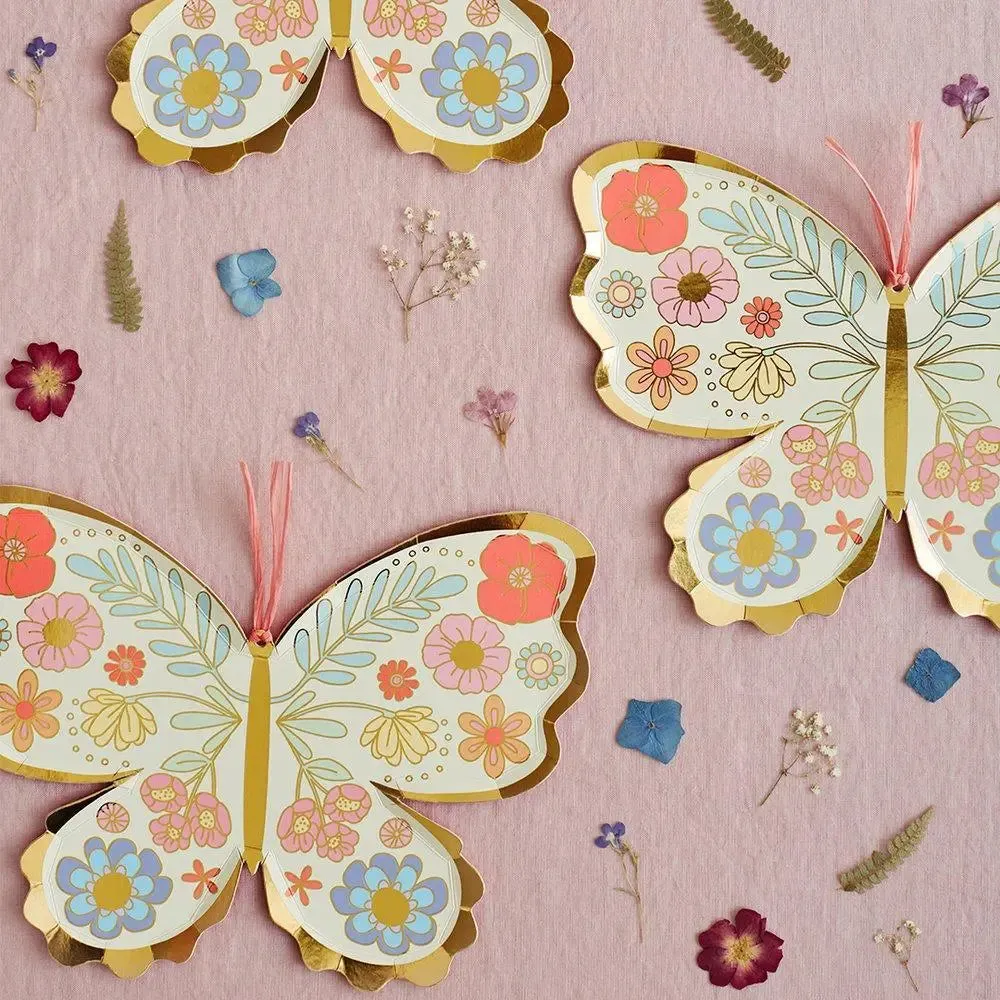 Floral Butterfly Plates