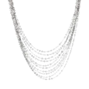 Italian Sterling Silver Diamond-Cut Graduated Multi-Strand Necklace