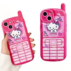 Kawaii Retro Antenna Hello Kitty iPhone Case Pink