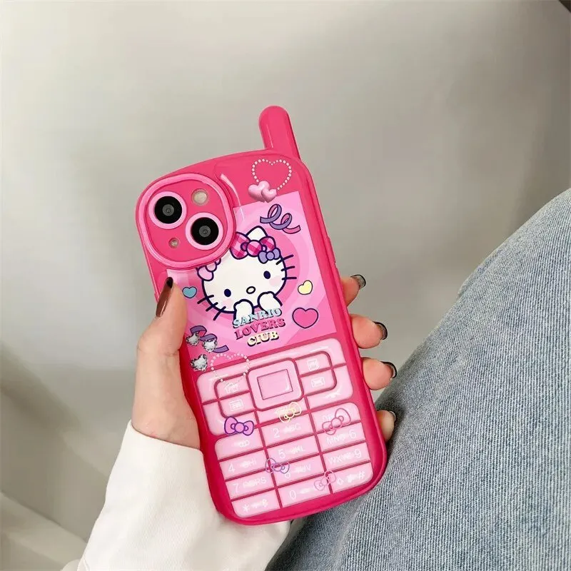 Kawaii Retro Antenna Hello Kitty iPhone Case Pink