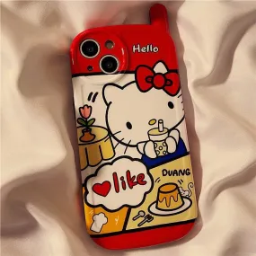 Kawaii Retro Antenna Hello Kitty iPhone Case Red