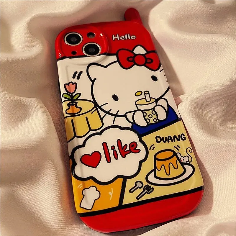 Kawaii Retro Antenna Hello Kitty iPhone Case Red