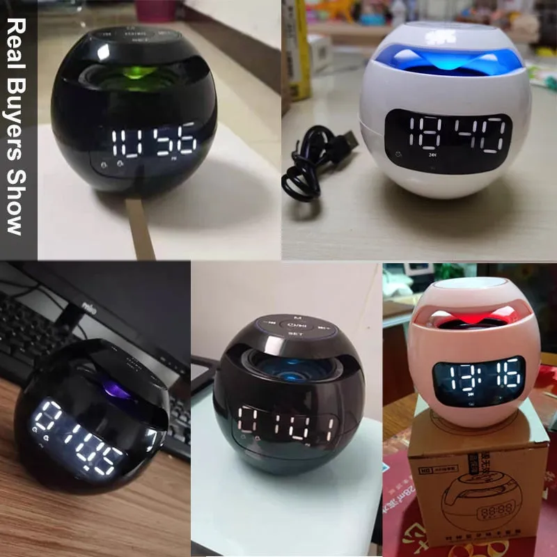 Mini altavoz Bluetooth LED pantalla despertador