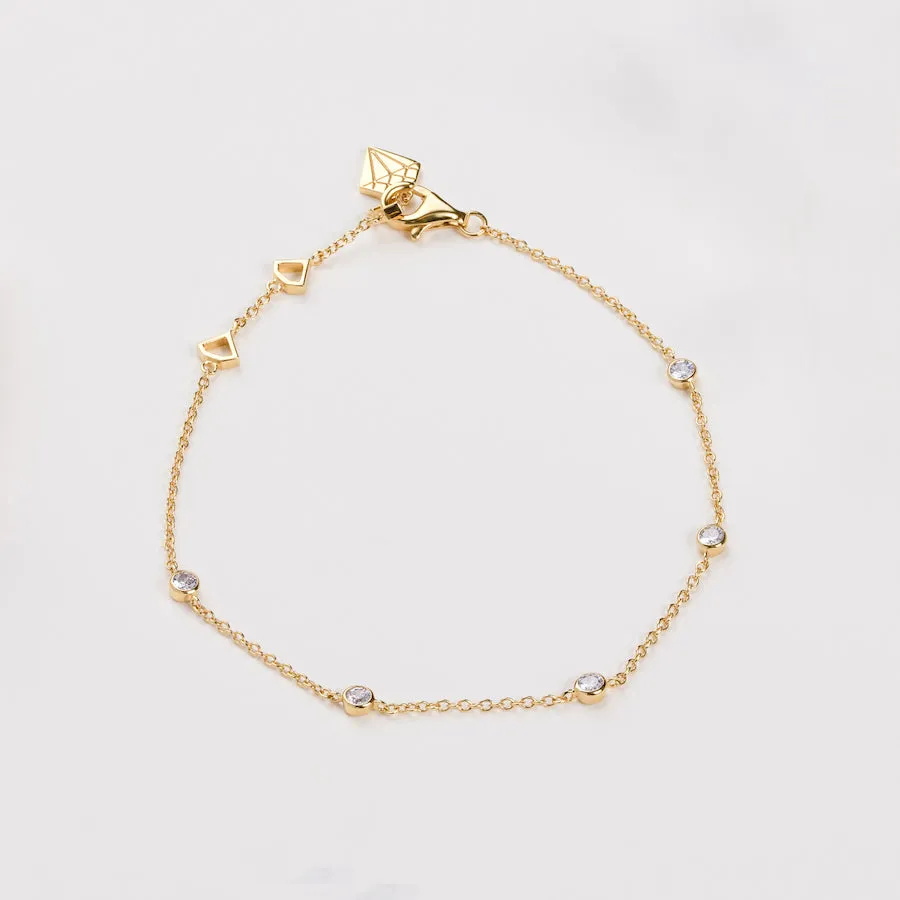 Multi Brilliant Bezel 14K Gold Vermeil Bracelet