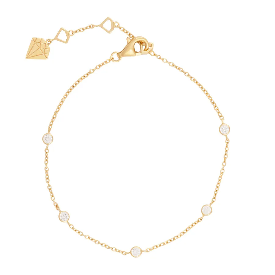 Multi Brilliant Bezel 14K Gold Vermeil Bracelet