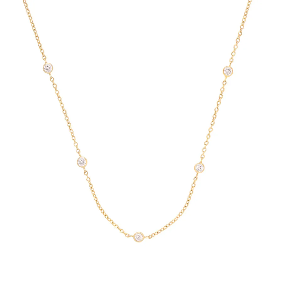 Multi Brilliant Bezel 14K Gold Vermeil Necklace