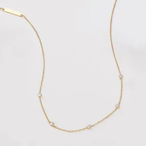 Multi Brilliant Bezel 14K Gold Vermeil Necklace