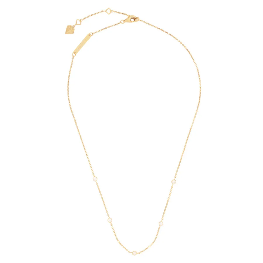 Multi Brilliant Bezel 14K Gold Vermeil Necklace
