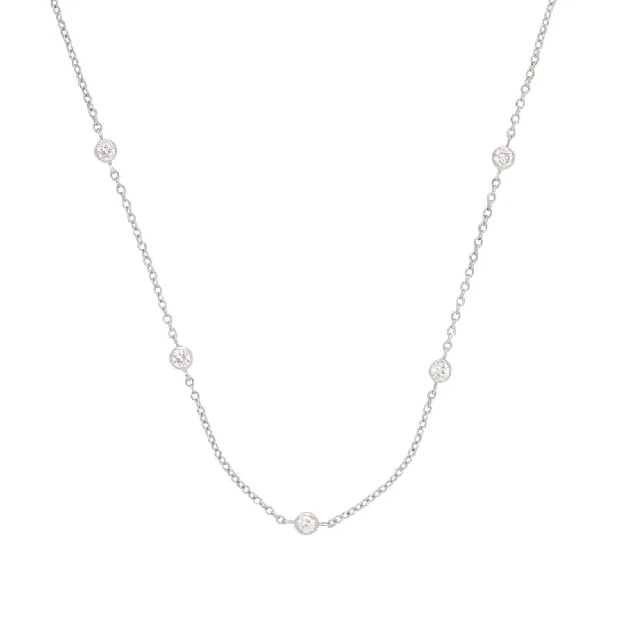 Multi Brilliant Bezel 925 Sterling Silver Necklace