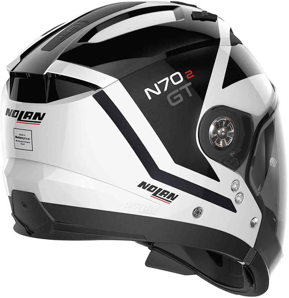 N70-2 GT Bright N-Com Nolan Helmet, black and white