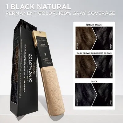 Open Box - L'Oreal Paris Colorsonic Ammonia Free Permanent Hair Color Cartridge - Device Sold Separately - Black Natural 1