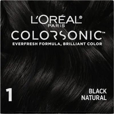 Open Box - L'Oreal Paris Colorsonic Ammonia Free Permanent Hair Color Cartridge - Device Sold Separately - Black Natural 1