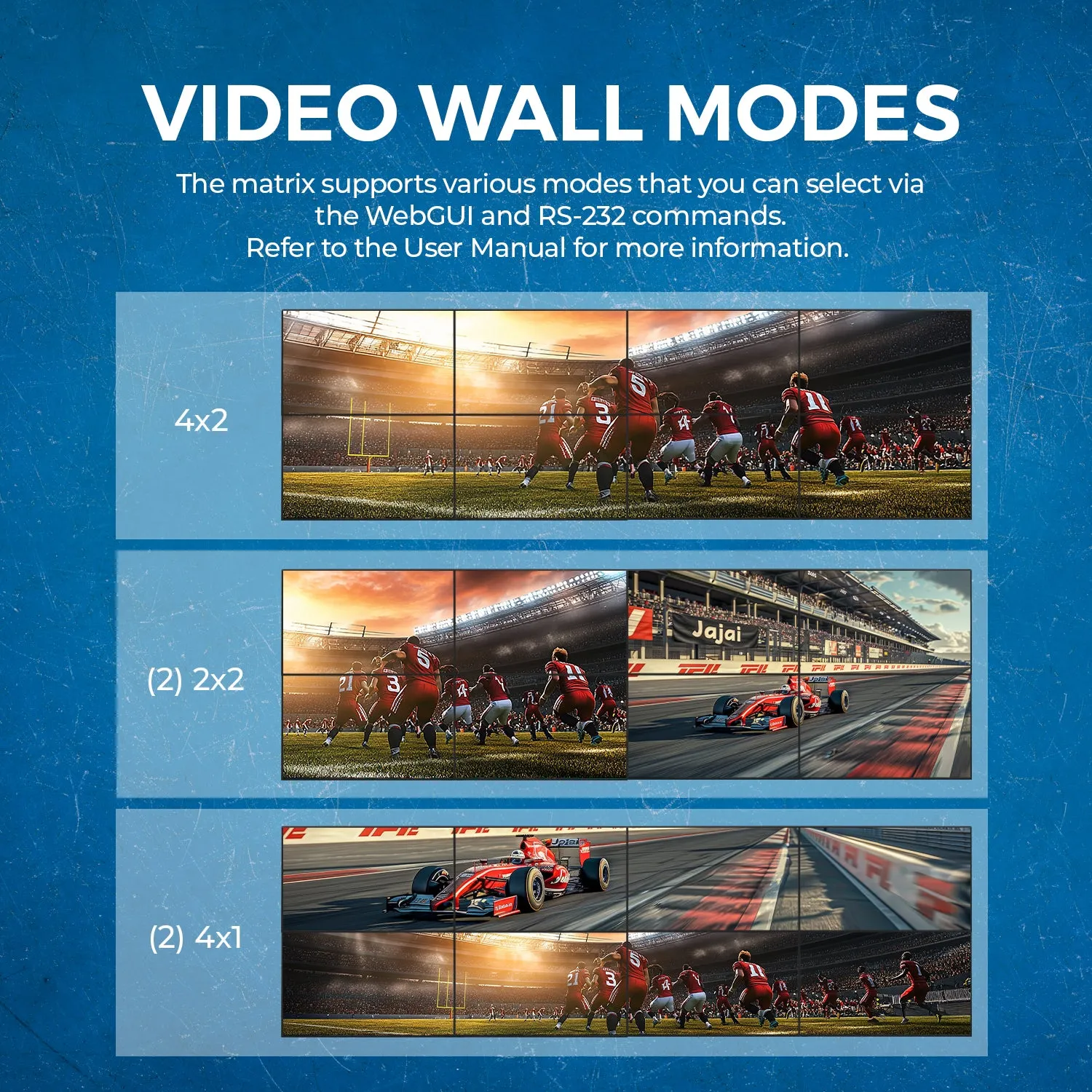OREI 8x8 4K Seamless Matrix with Video Wall (UHDS-808VW)