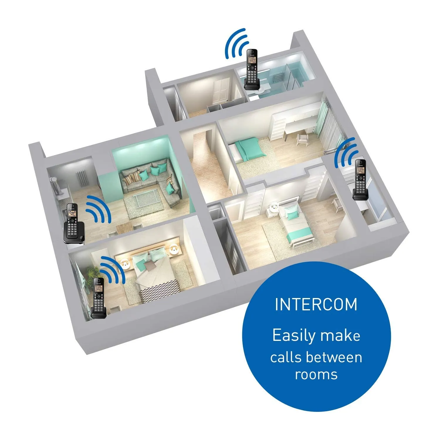 Panasonic DECT 6.0 Expandable Cordless Phone with Call Block.