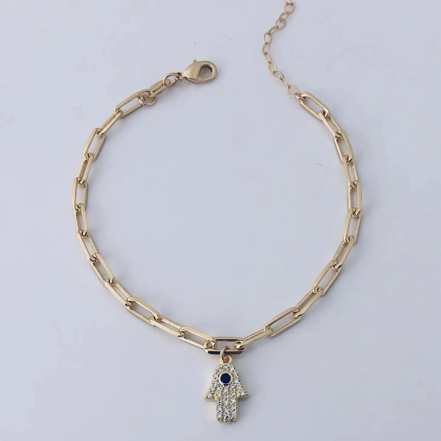 Paperclip Hamsa Bracelet Goldfill