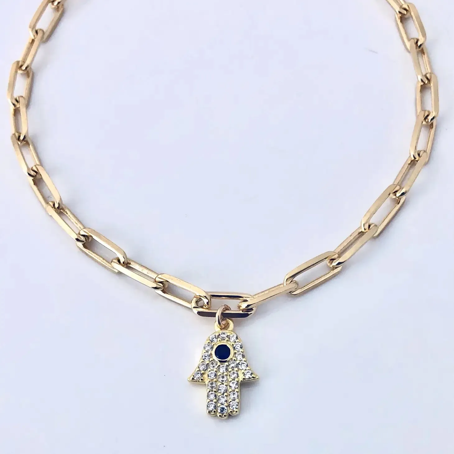 Paperclip Hamsa Bracelet Goldfill